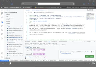 Editing a post using Codespaces on Safari iPadOS